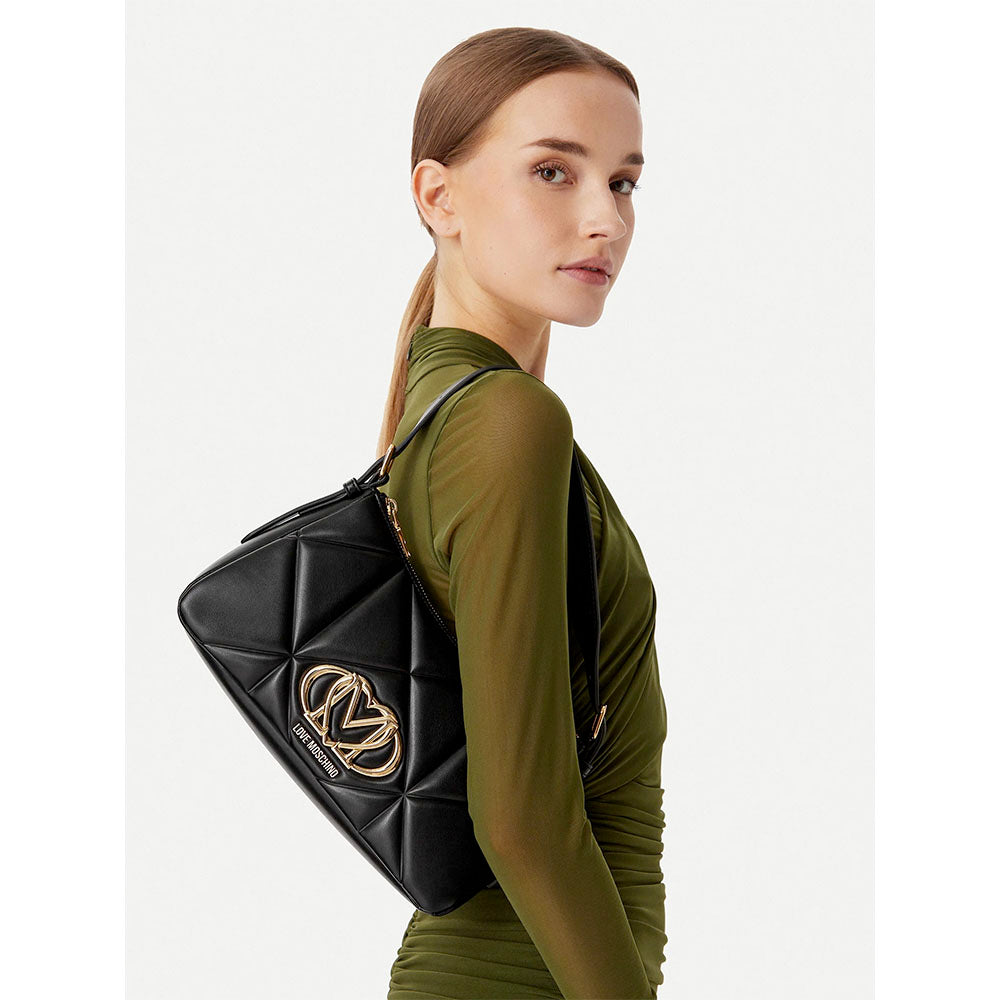 Borsa Donna Sottospalla LOVE MOSCHINO linea Embossed Nero