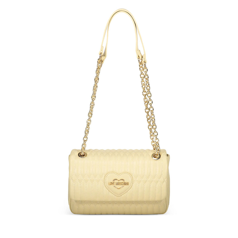 Borsa Donna a Spalla e a Tracolla LOVE MOSCHINO linea Bubby Love in Ecopelle color Burro