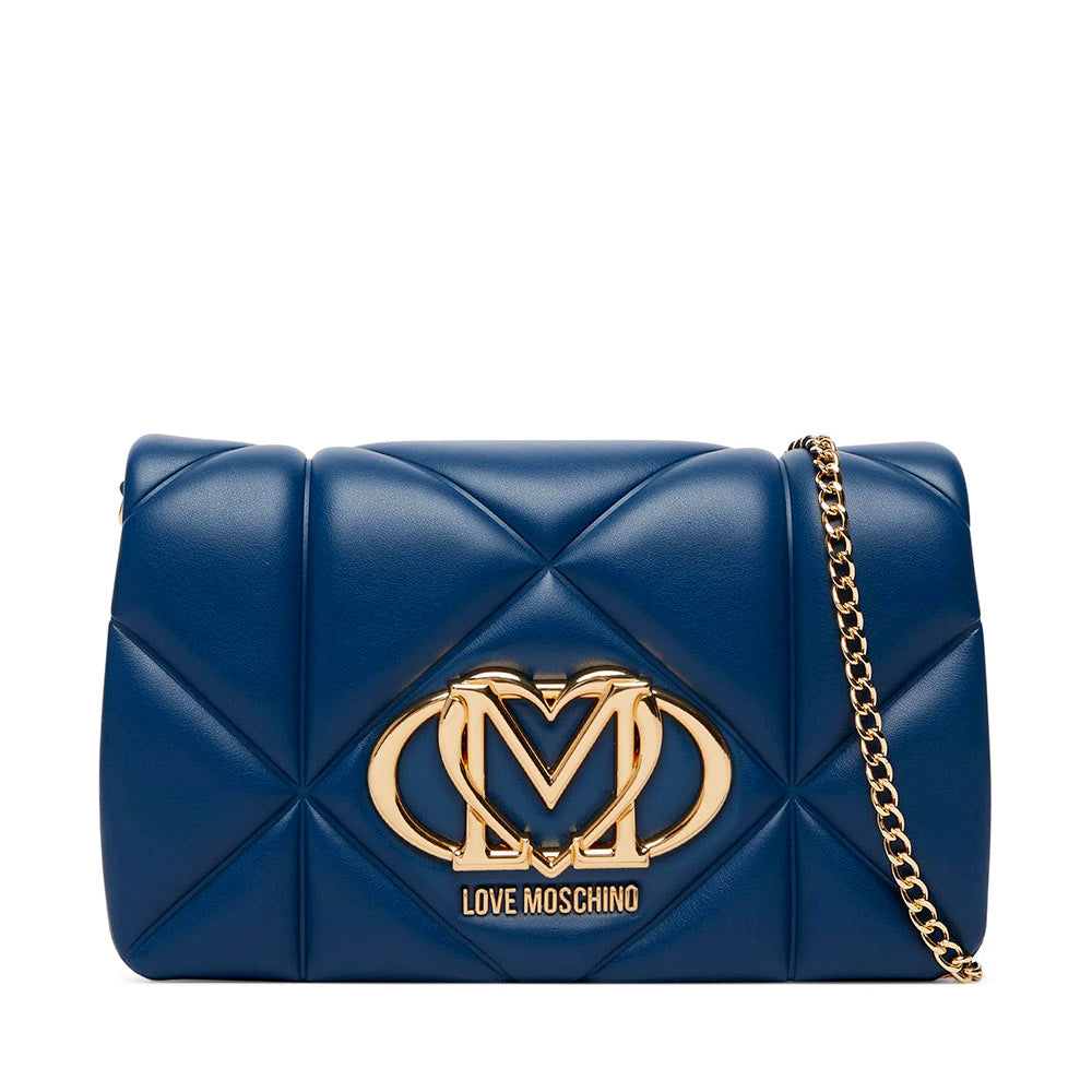 Clutch Trapuntata con Tracolla LOVE MOSCHINO linea Embossed Blu Navy