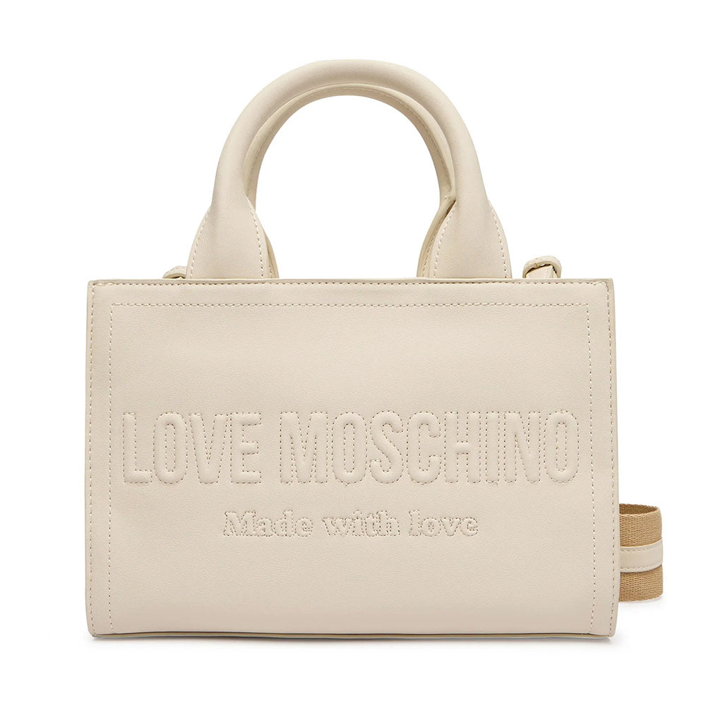 Borsa Donna a Mano LOVE MOSCHINO in Ecopelle Avorio