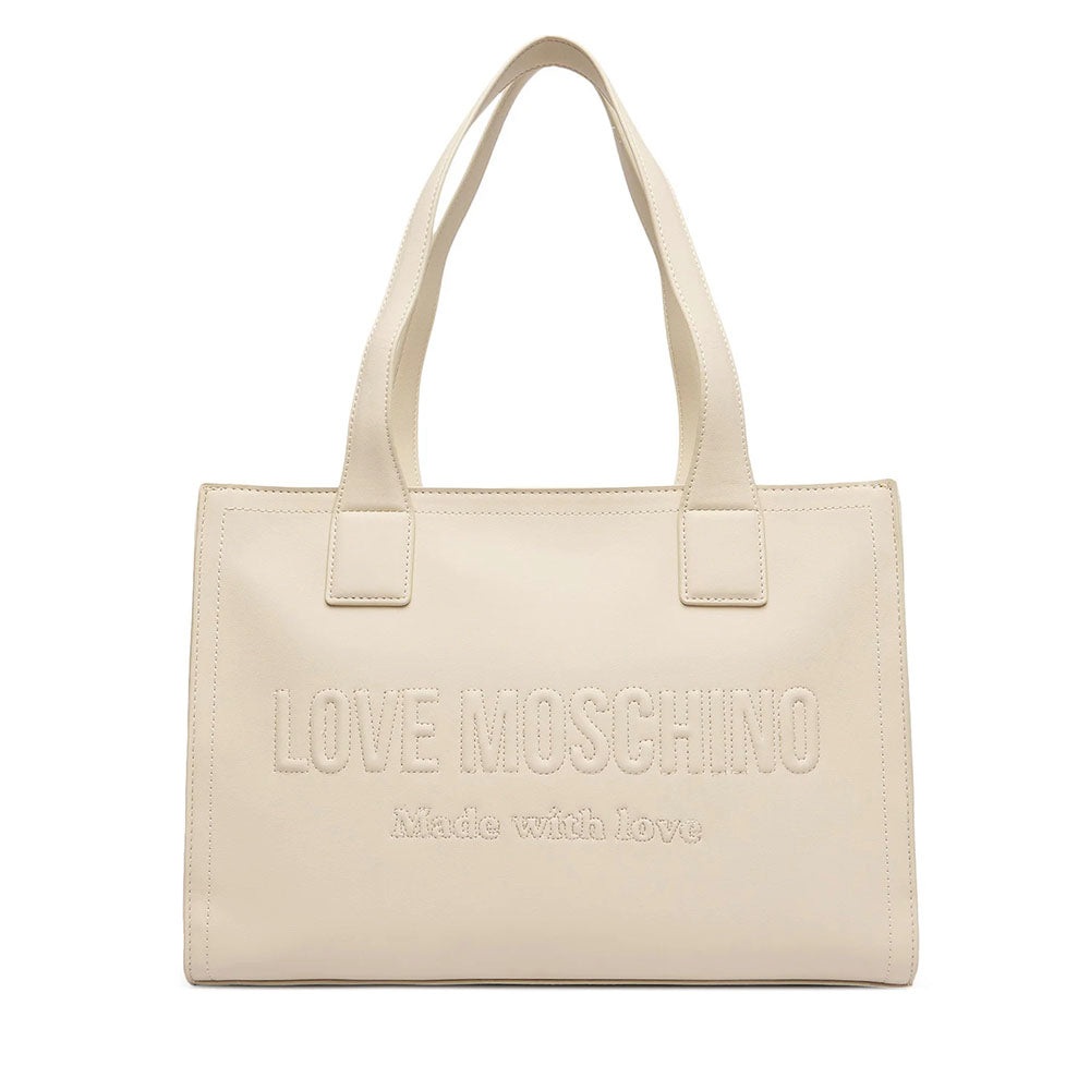 Shopping Bag Donna LOVE MOSCHINO in Ecopelle Avorio