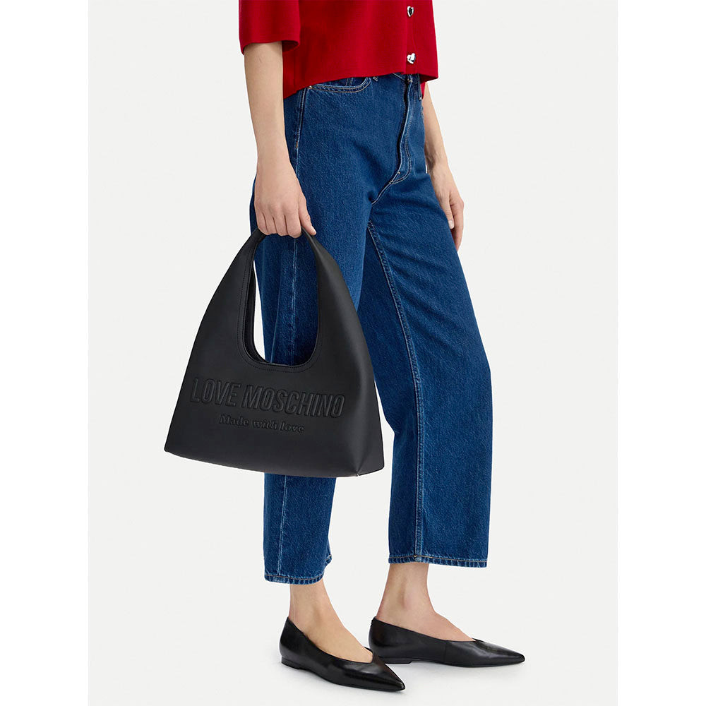 Hobo Bag Donna LOVE MOSCHINO in Ecopelle Nera