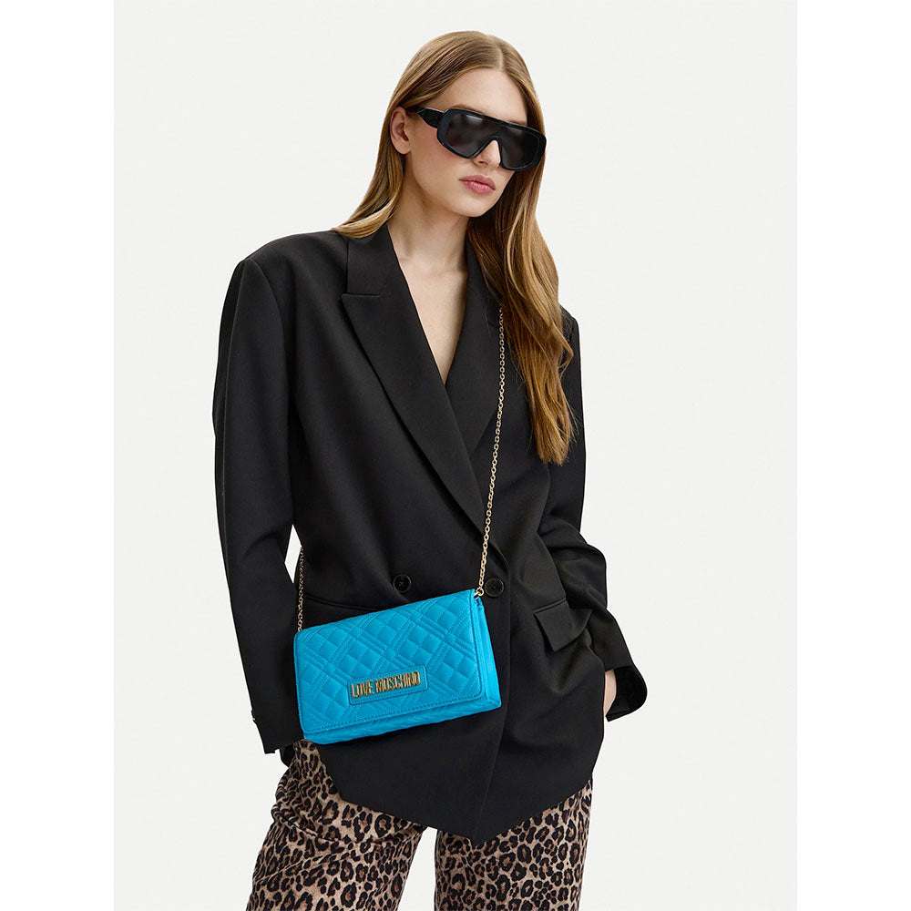Clutch Donna con Tracolla LOVE MOSCHINO linea Smart Daily Quilted Turchese