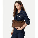 Borsa Donna Hobo Media LOVE MOSCHINO linea Signature Zip in Velour Marrone