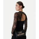 Damen-Clutch mit Umhängeriemen LOVE MOSCHINO Modell Smart Daily Soft in Schwarz