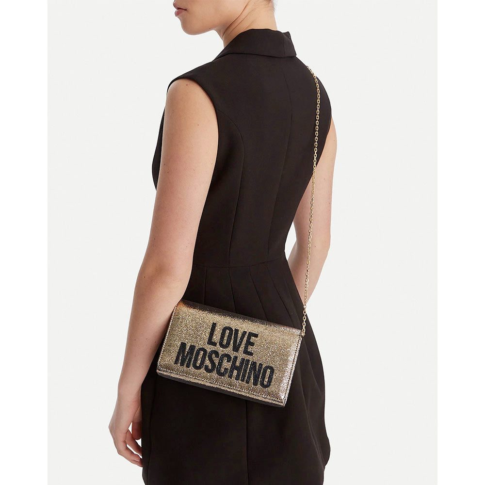 Clutch Donna con Tracolla LOVE MOSCHINO linea Smart Daily Soft Oro