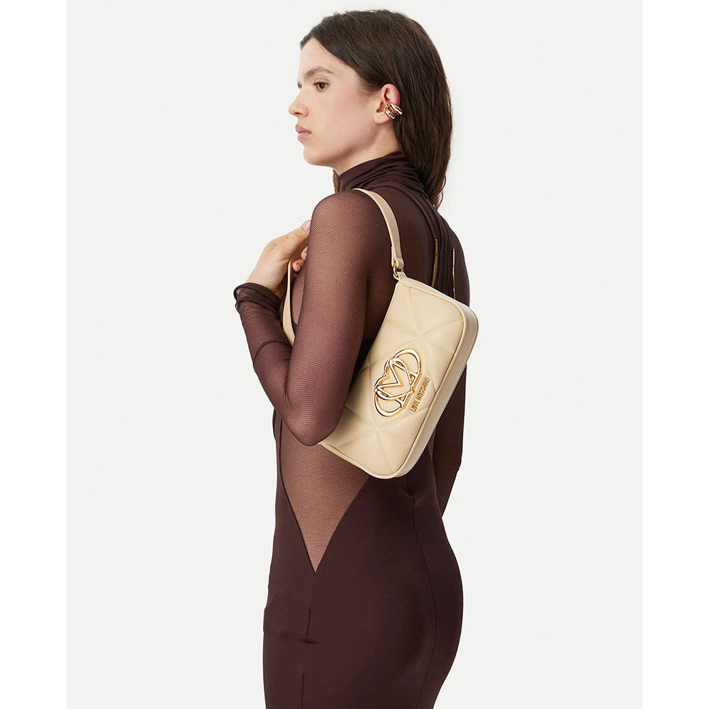 Borsa Donna Mini Sottospalla LOVE MOSCHINO linea Embossed color Burro