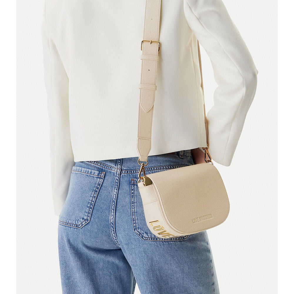 Borsa Donna a Tracolla LOVE MOSCHINO linea Giant Logo Avorio
