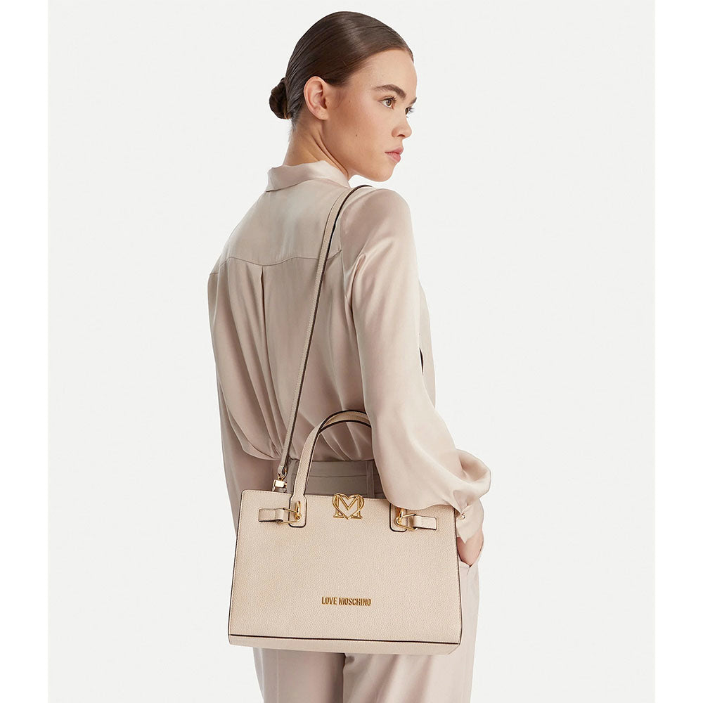 Borsa Donna a Mano LOVE MOSCHINO linea Soft Sculpt Avorio