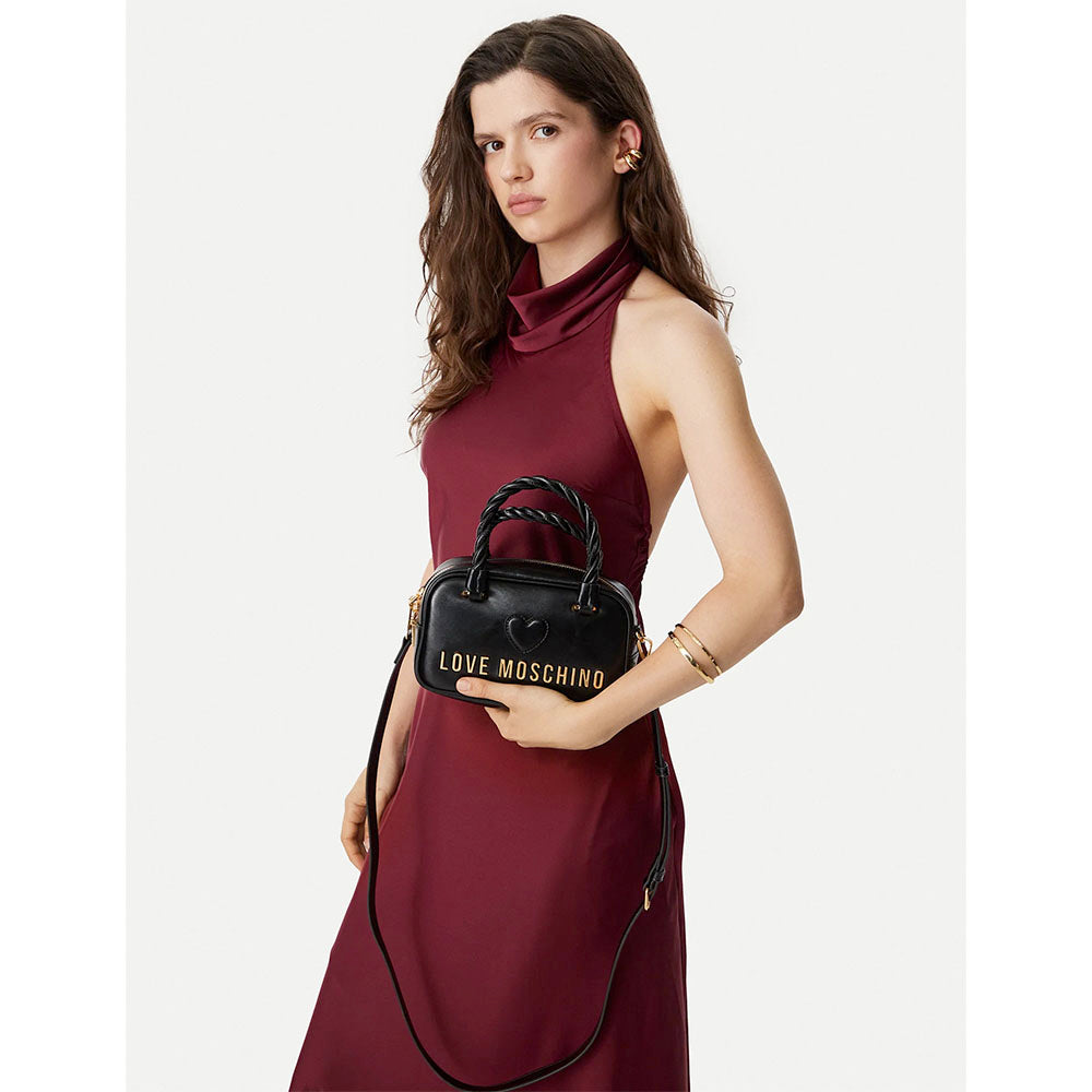 Bauletto Mini Donna LOVE MOSCHINO linea Twirl in Pelle Nera