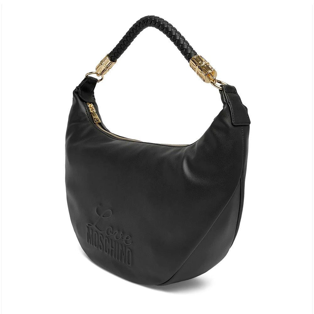 Hobo Bag Donna LOVE MOSCHINO in Ecopelle Nera