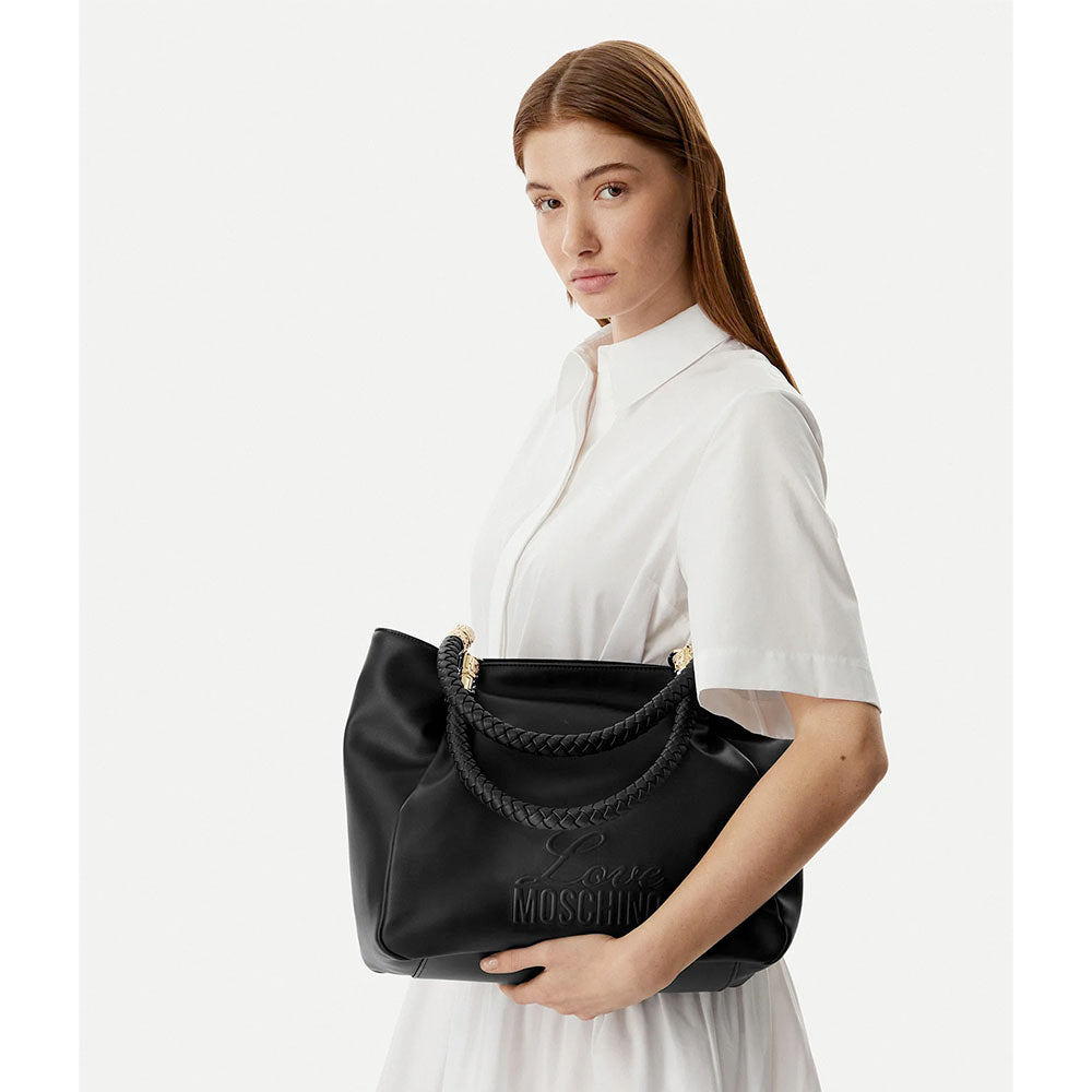 Shopping Bag Donna LOVE MOSCHINO in Ecopelle Nera