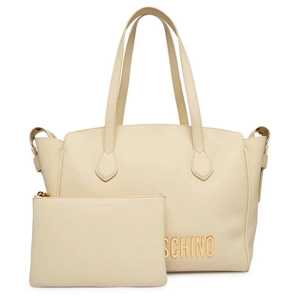 Shopping Bag Donna con Pochette LOVE MOSCHINO linea Bold Bag Avorio