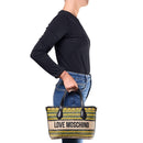 Borsa Donna a Mano LOVE MOSCHINO a Righe Nero Multicolor