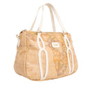 Damen-Henkeltasche 1A Classe ALVIERO MARTINI Modell Soft Petals aus Soft Geo Classic Stoff in Elfenbein - LE57