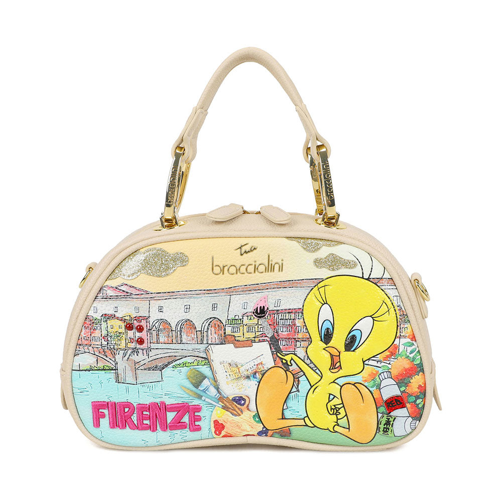 Bauletto Donna a Mano Media BRACCIALINI linea Cartoline Looney Tunes stampa Firenze