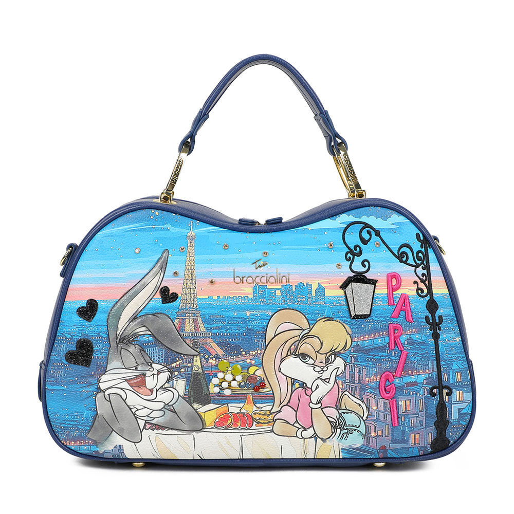 Bauletto Donna a Mano BRACCIALINI linea Cartoline Looney Tunes stampa Parigi