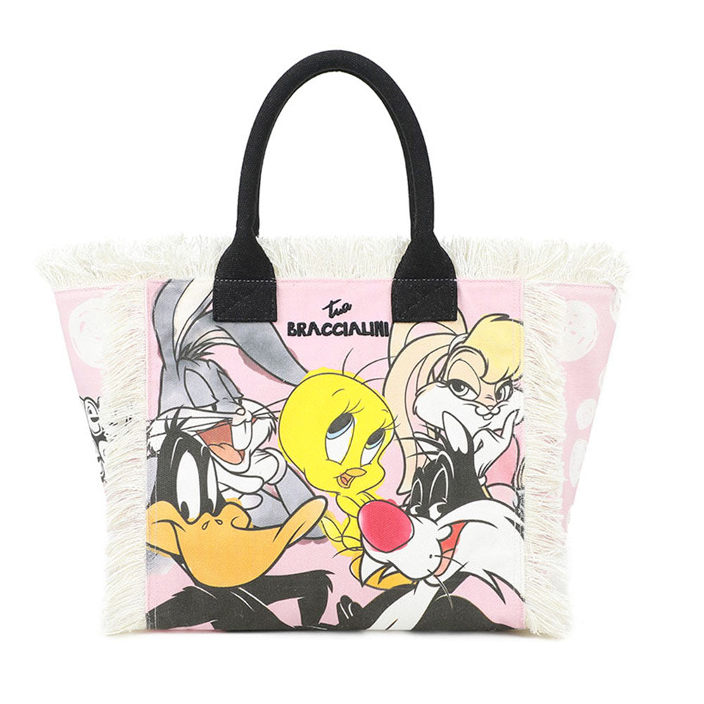 Borsa Donna a Mano BRACCIALINI linea Summer LT in Canvas stampa Looney Tunes