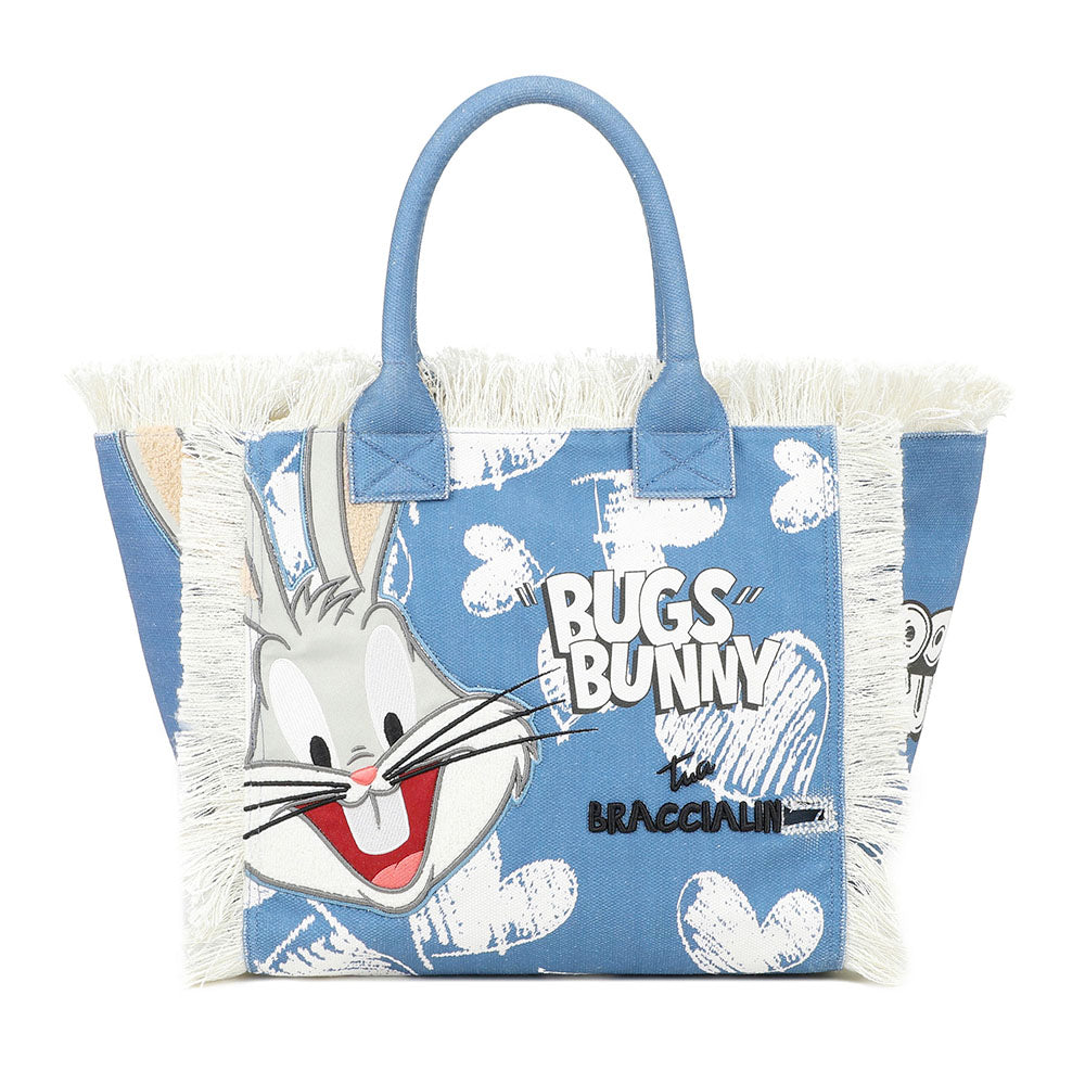 Borsa Donna a Mano BRACCIALINI linea Summer LT in Canvas stampa Bugs Bunny