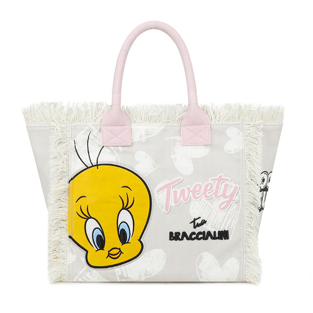 Borsa Donna a Mano BRACCIALINI linea Summer LT in Canvas stampa Tweety