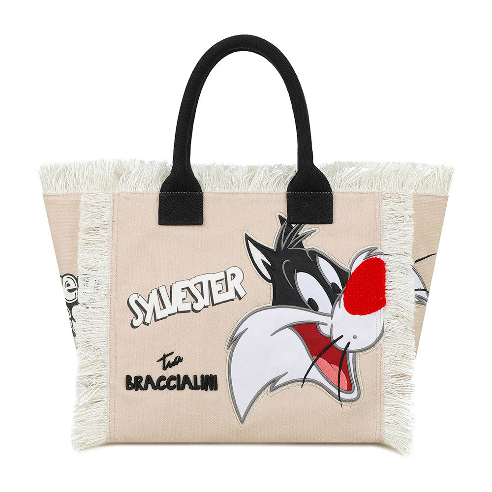 Borsa Donna a Mano BRACCIALINI linea Summer LT in Canvas stampa Silvestro