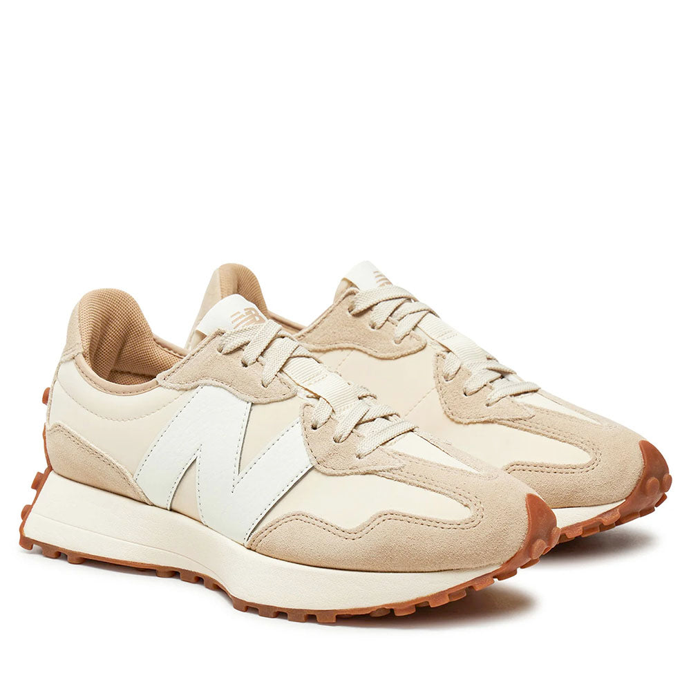 Damen-Sneaker NEW BALANCE 327 aus Technikstoff und Wildleder in Beige