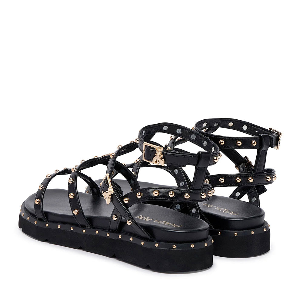 Sandali Donna PATRIZIA PEPE Girl linea Fly Micro Alto in Eco Nappa Nera con Borchie