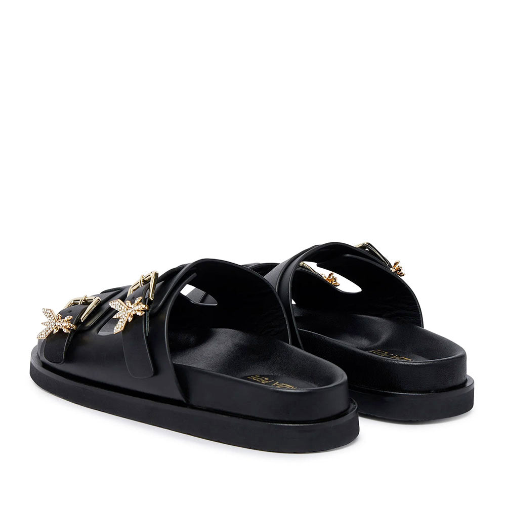 Ciabatte Doppia Fascia PATRIZIA PEPE Girl linea Fly Birkilux in Pelle Nera
