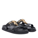 Ciabatte Doppia Fascia Gioiello PATRIZIA PEPE Girl linea Fly Birkilux in Pelle Nera