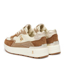 Sneakers Running PATRIZIA PEPE Girl linea Fly Run in Pelle e Suede Taupe Off White