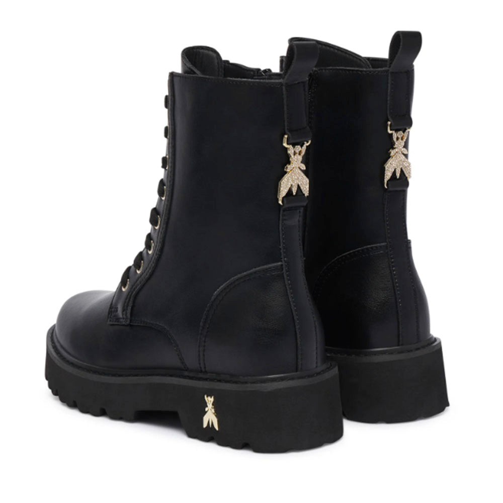 Anfibi PATRIZIA PEPE Girl linea Fly Cult Strass in Pelle Nera