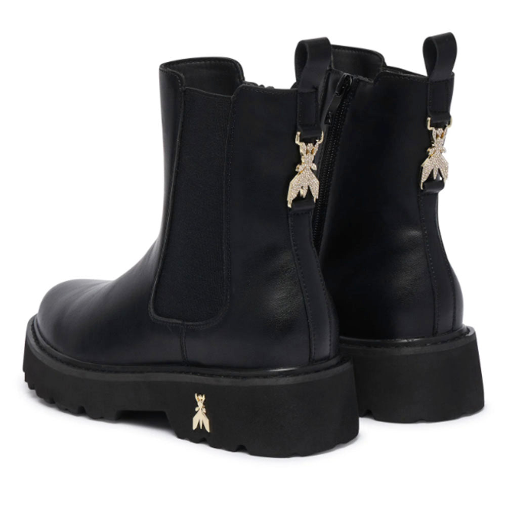 Stivaletti Beatles PATRIZIA PEPE Girl linea Fly Cult Strass in Pelle Nera