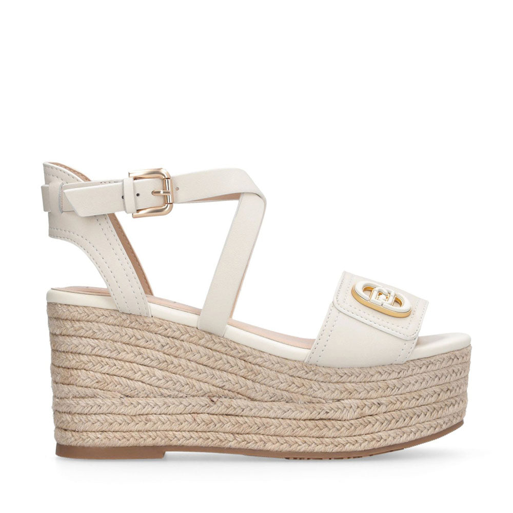 Sandali Donna con Zeppa LIU JO Bali 01 in Pelle color Latte