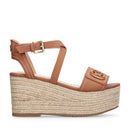 Sandali Donna con Zeppa LIU JO Bali 01 in Pelle color Cuoio