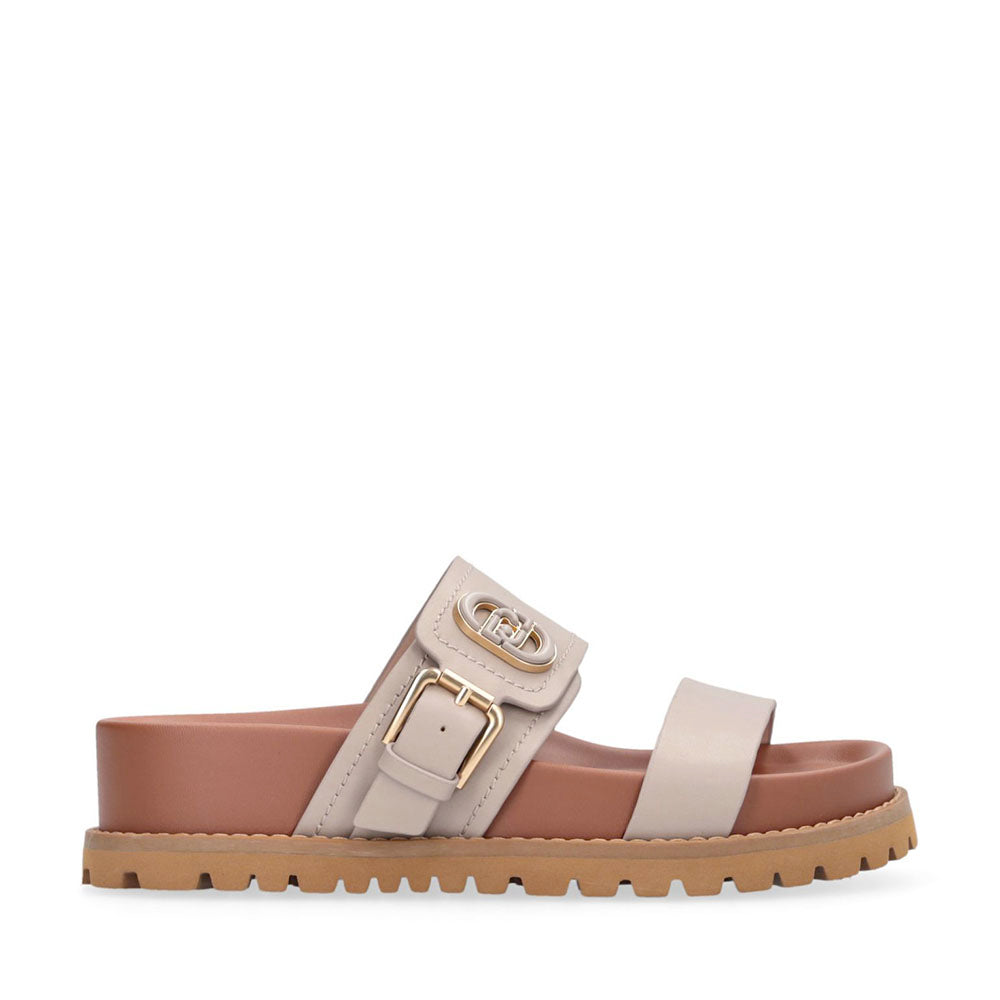 Ciabatte Donna Doppia Fascia LIU JO Livia 02 in Pelle Beige