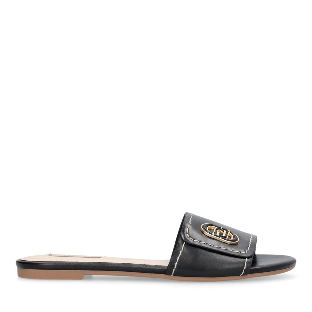 Ciabatte Donna Flat LIU JO Sandy 03 in Pelle Nera