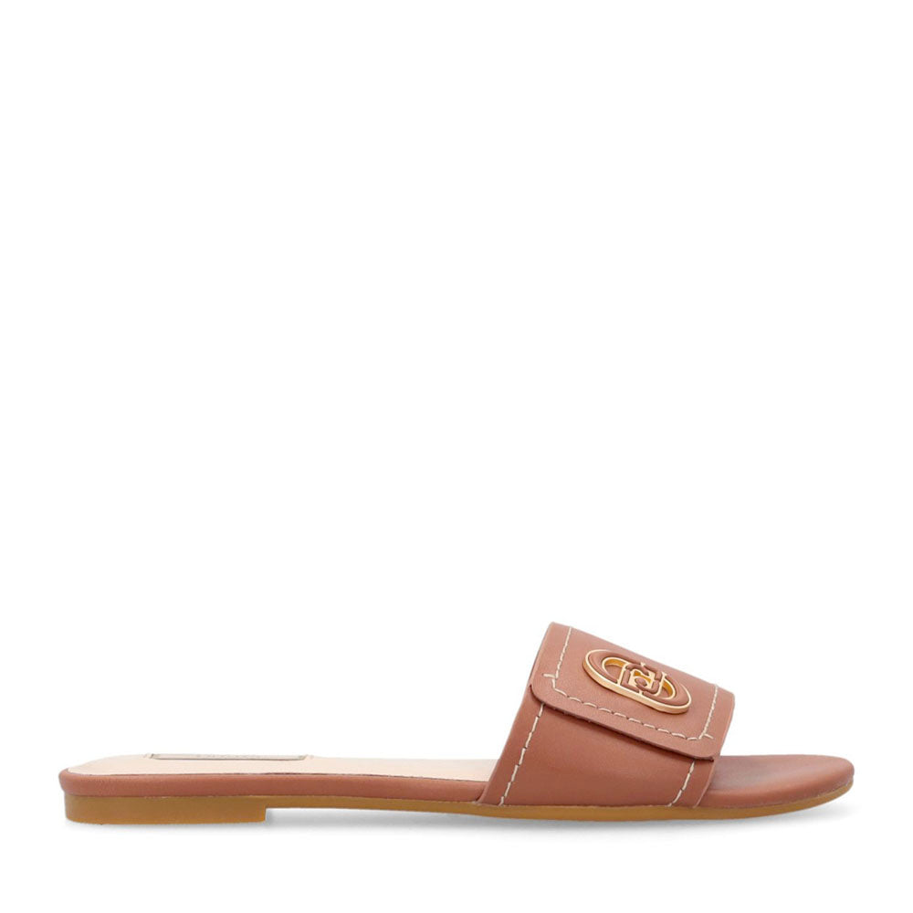 Ciabatte Donna Flat LIU JO Sandy 03 in Pelle Marrone