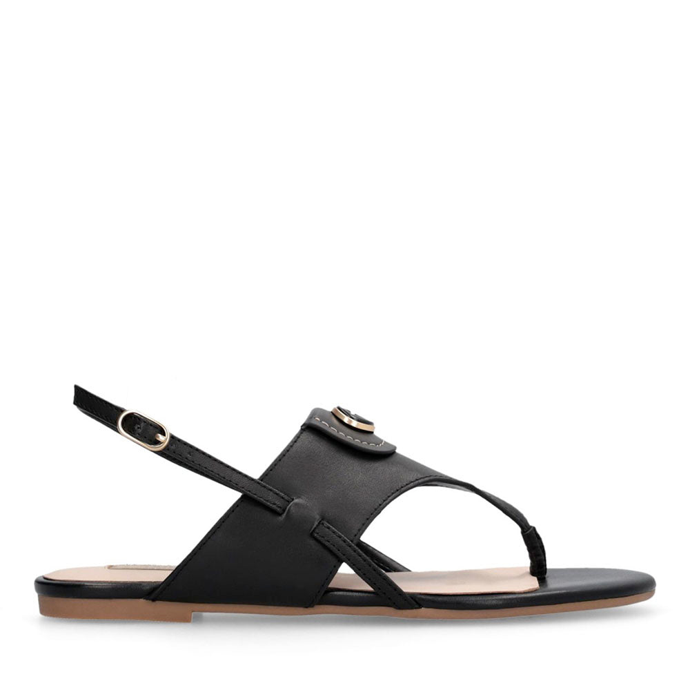 Sandali Donna Flat LIU JO Sandy 10 in Pelle Nera