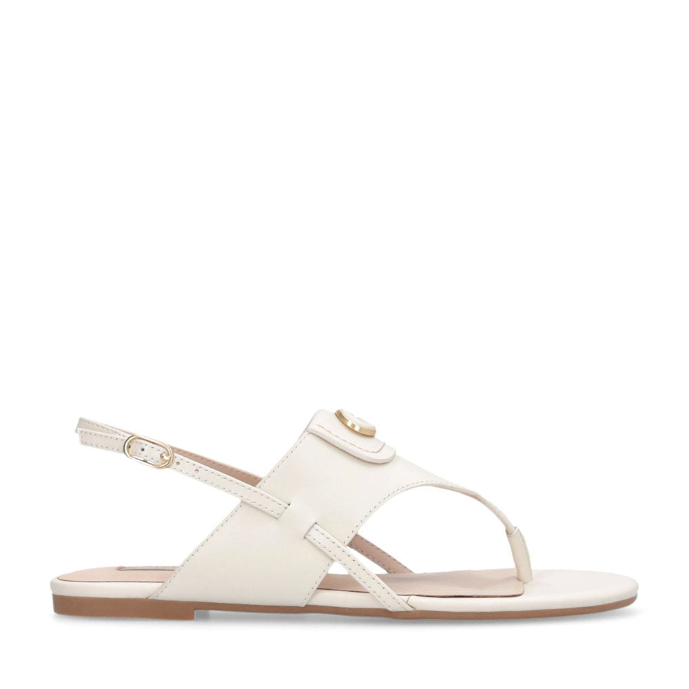 Sandali Donna Flat LIU JO Sandy 10 in Pelle color Latte