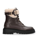 Anfibi Donna LIU JO Rumi 45F in Pelle Moka con Dettagli in Eco Fur