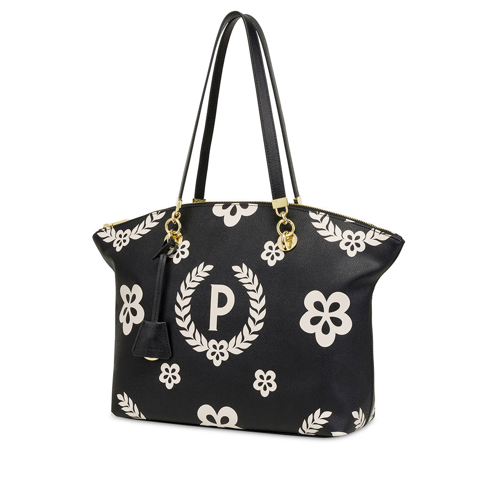 Shopping Bag POLLINI linea Day Si! Heritage Nero e Bianco