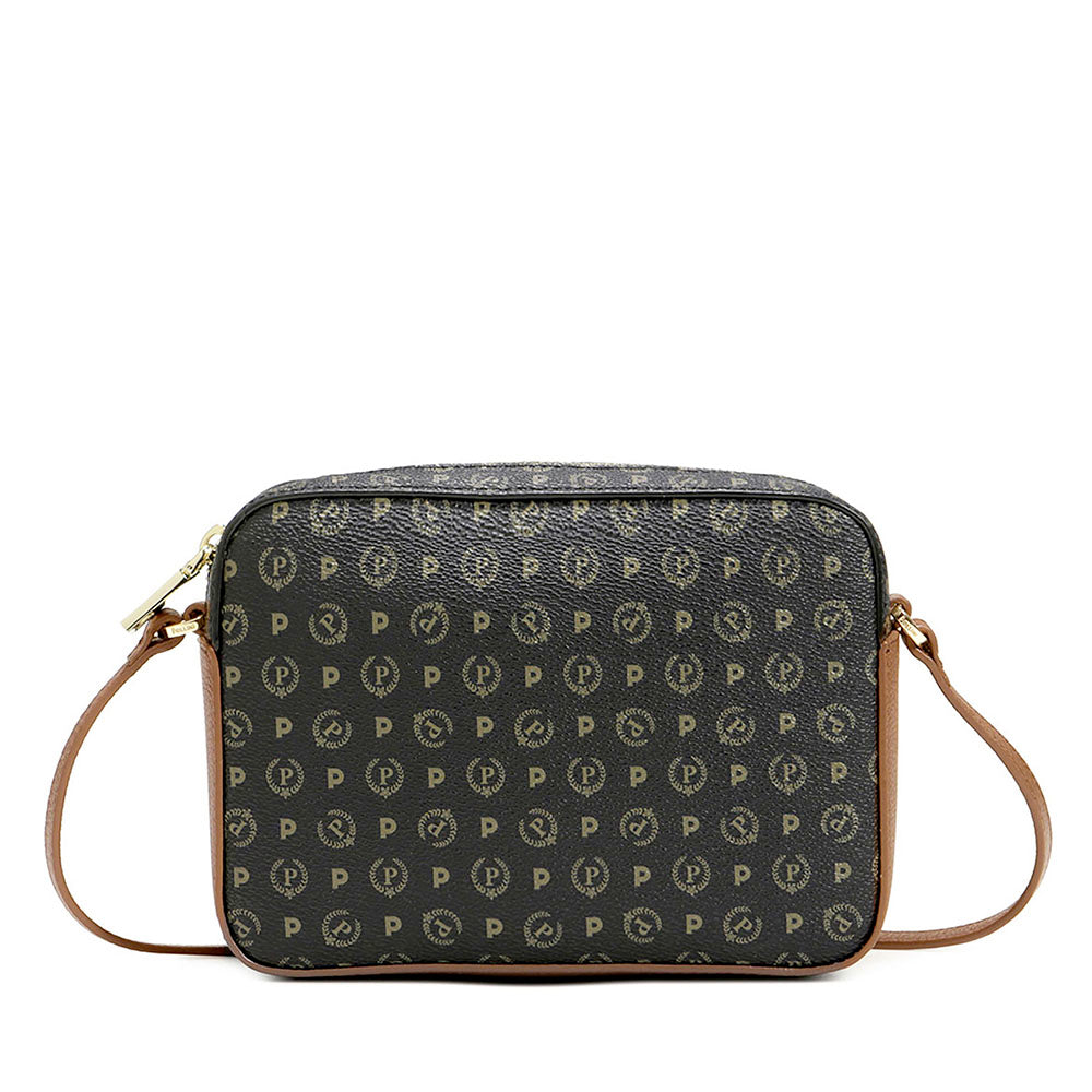 Borsa Donna a Tracolla POLLINI linea Heritage Logo Classic Nero e Marrone