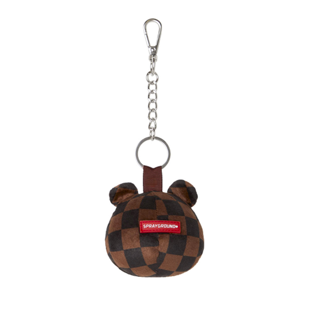 Portachiavi a Forma di Orso SPRAYGROUND stampa Brown Checker Bear Head