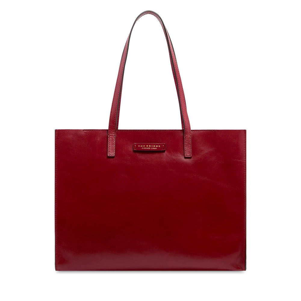 Borsa Donna Shopper THE BRIDGE linea Mirra in Pelle Rosso Mattone