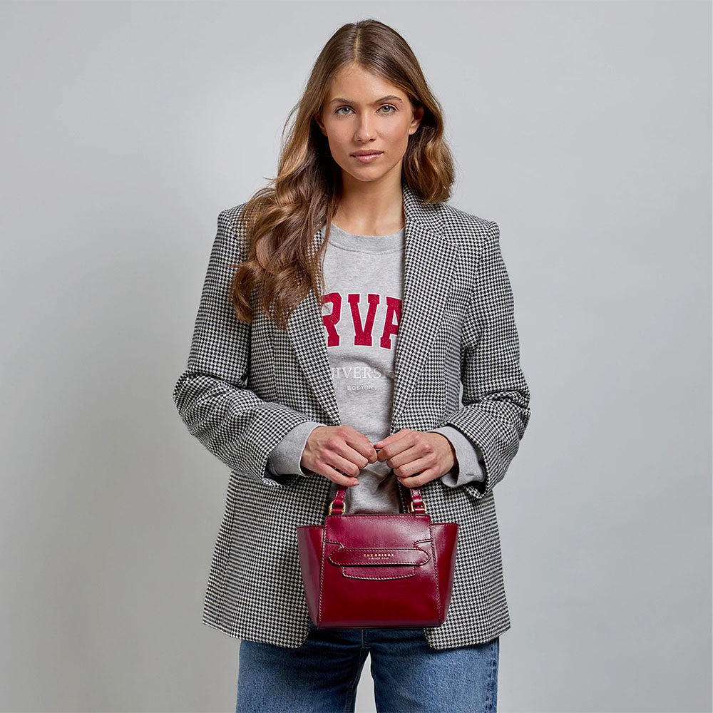 Borsa Donna a Mano THE BRIDGE linea Lucrezia in Pelle Rosso Barolo