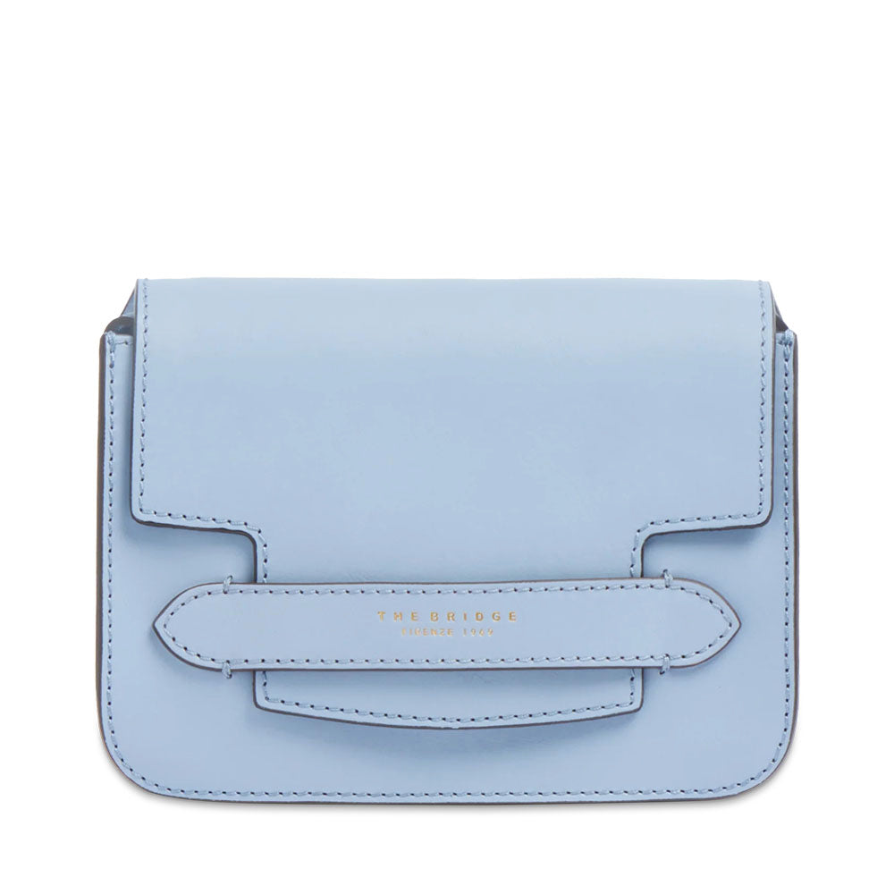 Borsa Donna a Tracolla Media THE BRIDGE linea Lucrezia in Pelle Azzurro Acqua