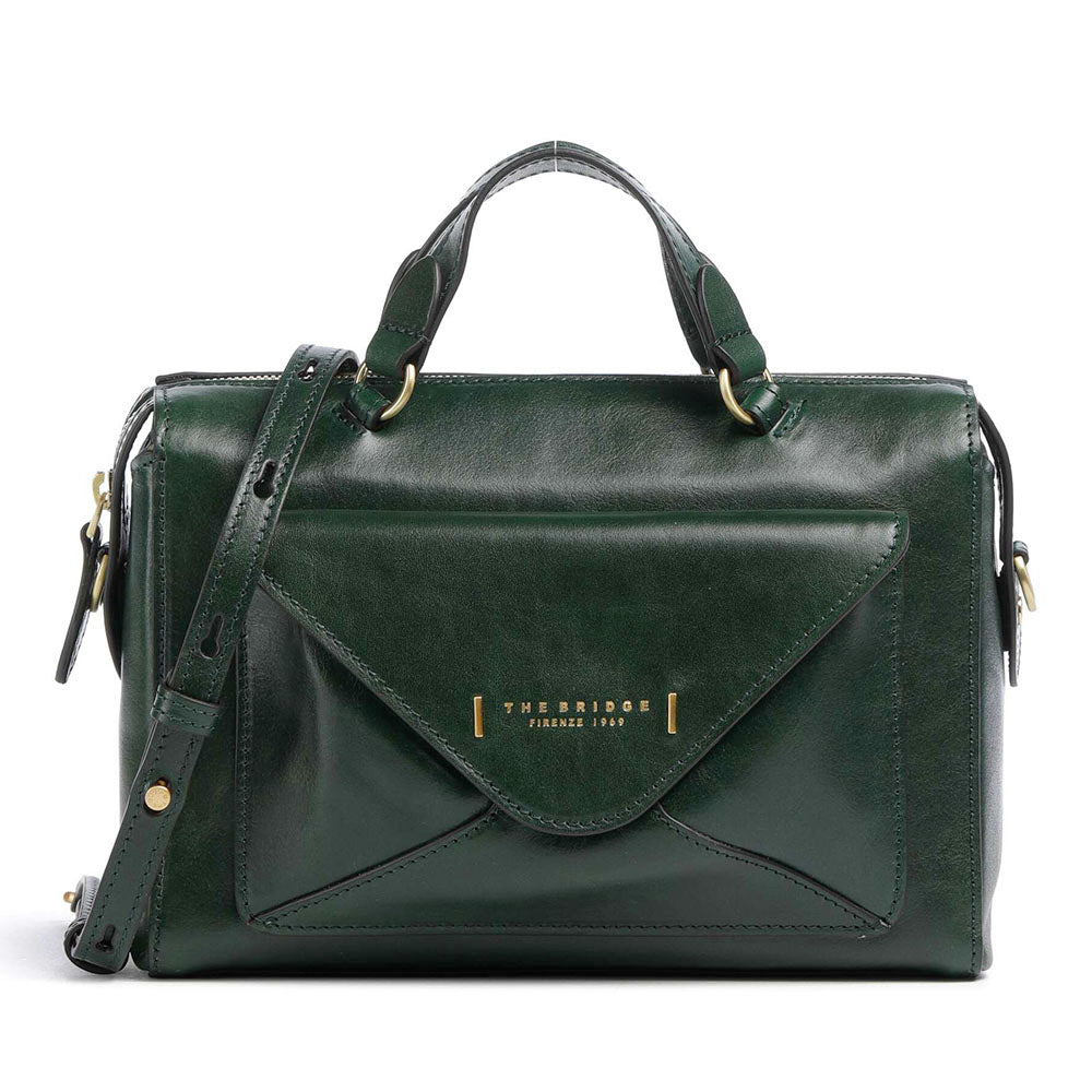 Borsa Donna Bauletto THE BRIDGE linea Frida in Pelle Verde Pino