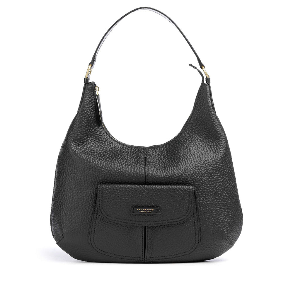 Hobo Bag Donna THE BRIDGE linea Martina in Pelle Nera