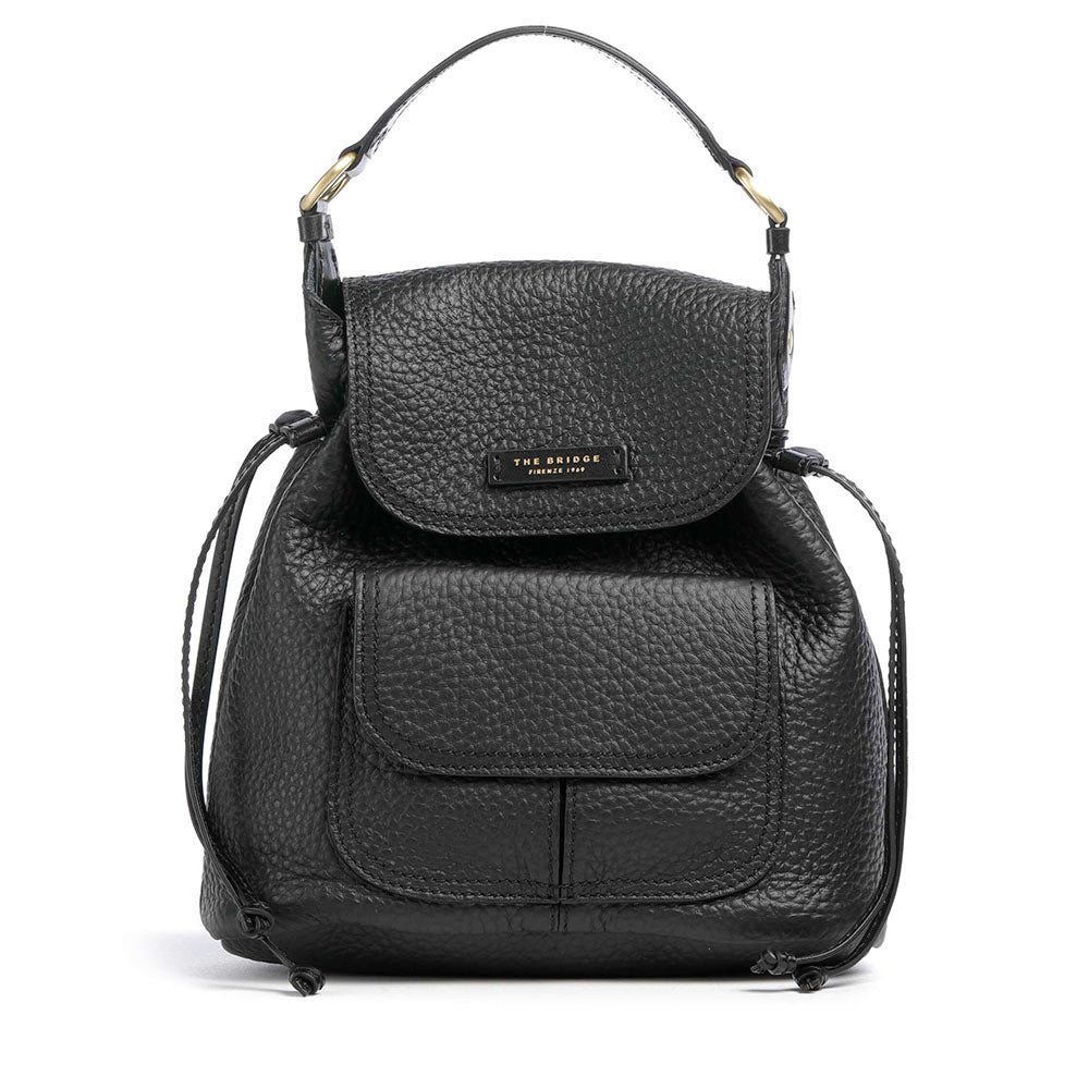 Zaino Donna con Pattina THE BRIDGE linea Martina in Pelle Nera