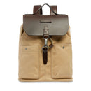 Zaino Uomo THE BRIDGE linea Igor in Tessuto Cerato Beige e Pelle Testa di Moro